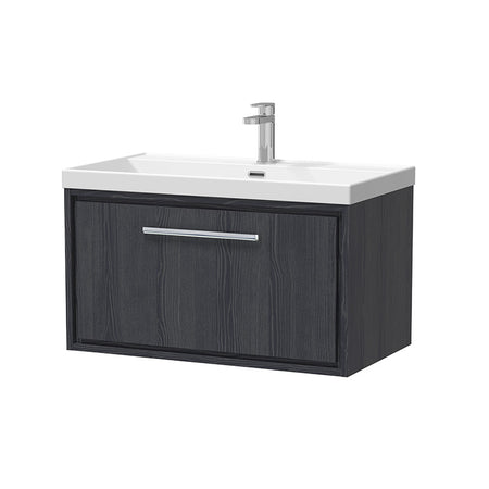Hudson Reed Lille Wall Hung Single Drawer 800mm Vanity with 1 tap hole Vitreous China Basin (1 size, 3 colours) - Brand New Bathrooms