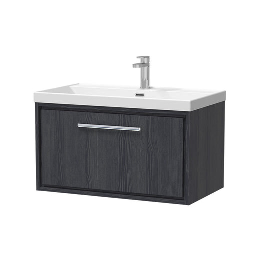 Hudson Reed Lille Wall Hung Single Drawer 800mm Vanity with 1 tap hole Vitreous China Basin (1 size, 3 colours) - Brand New Bathrooms