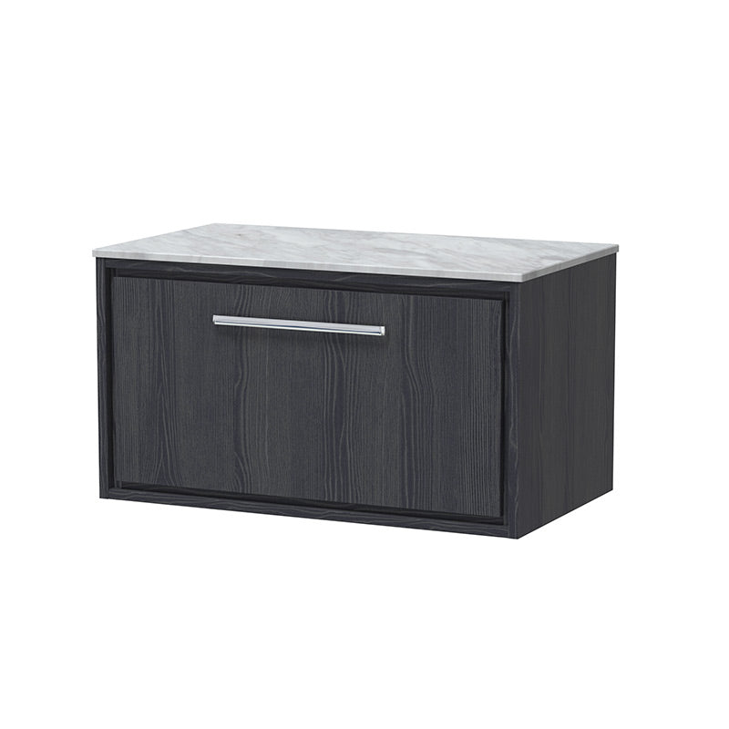 Hudson Reed Lille Wall Hung Single Drawer 800mm Vanity with Marble Worktop (1 size, 3 colours) - Brand New Bathrooms