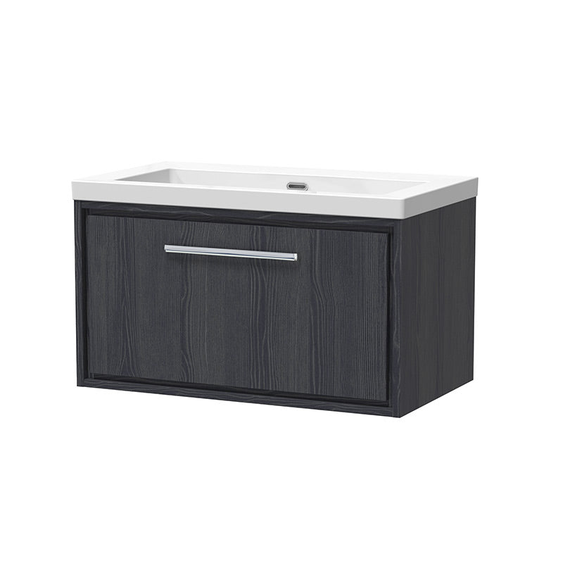 Hudson Reed Lille Wall Hung Single Drawer 800mm Vanity with Fireclay Basin (1 size, 3 colours) - Brand New Bathrooms