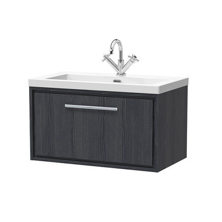 Hudson Reed Lille Wall Hung Single Drawer 800mm Vanity with 1 tap hole Fireclay Basin (1 size, 3 colours) - Brand New Bathrooms