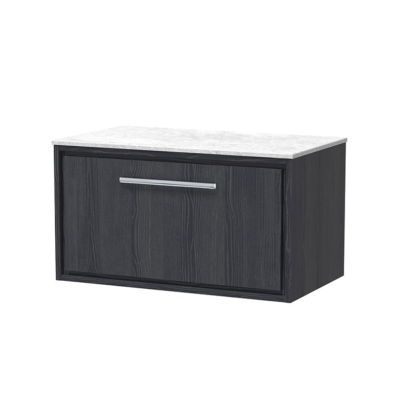 Hudson Reed Lille Wall Hung Single Drawer 800mm Vanity with Marble Worktop (1 size, 3 colours) - Brand New Bathrooms