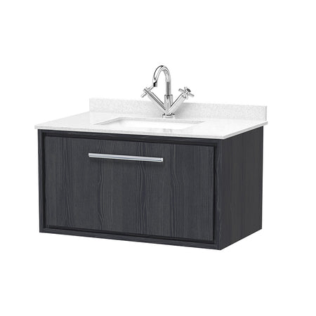 Hudson Reed Lille Wall Hung Single Drawer 800mm Vanity with Marble Worktop Basin (1 size, 3 colours) - Brand New Bathrooms