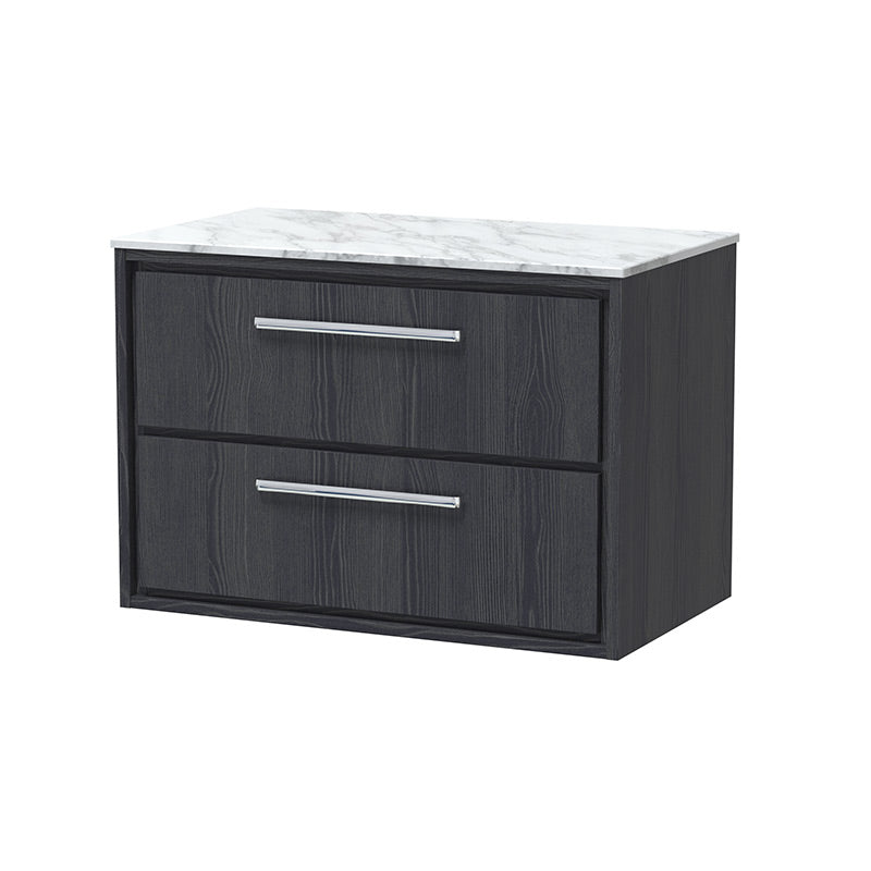 Hudson Reed Lille Wall Hung Double Drawer 800mm Vanity with Marble Worktop (1 size, 3 colours) - Brand New Bathrooms