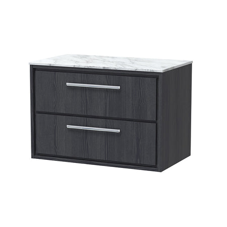Hudson Reed Lille Wall Hung Double Drawer 800mm Vanity with Marble Worktop (1 size, 3 colours) - Brand New Bathrooms