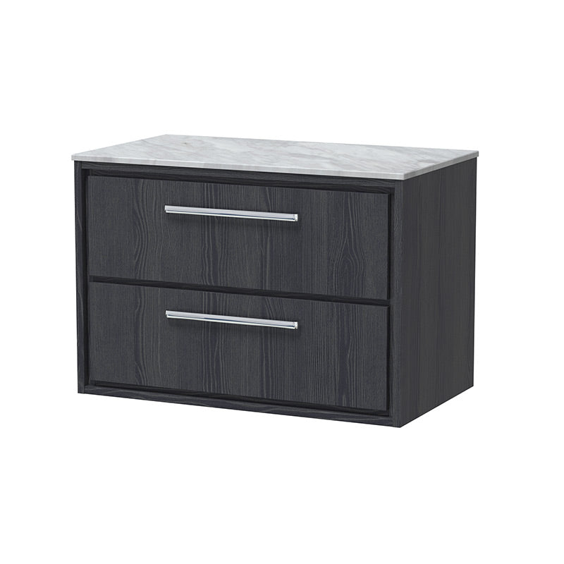 Hudson Reed Lille Wall Hung Double Drawer 800mm Vanity with Marble Worktop (1 size, 3 colours) - Brand New Bathrooms