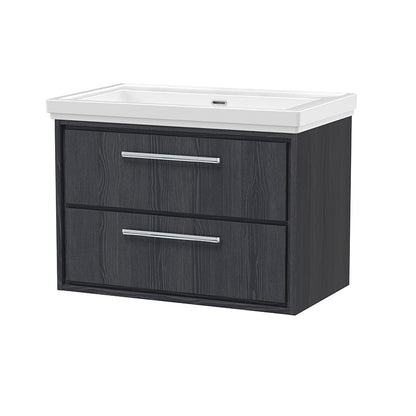 Hudson Reed Lille Wall Hung Double Drawer 800mm Vanity with Fireclay Basin (1 size, 3 colours) - Brand New Bathrooms