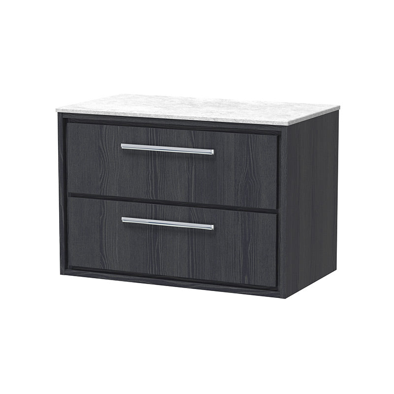Hudson Reed Lille Wall Hung Double Drawer 800mm Vanity with Marble Worktop (1 size, 3 colours) - Brand New Bathrooms