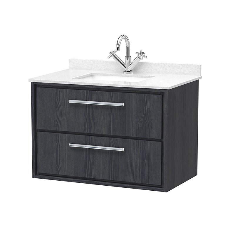 Hudson Reed Lille Wall Hung Double Drawer 800mm Vanity with Marble Worktop Basin (1 size, 3 colours) - Brand New Bathrooms