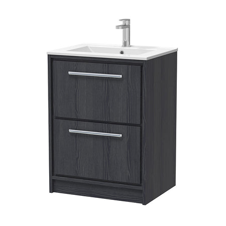 Hudson Reed Lille Floor Standing Double Drawer 600mm Vanity with 1 tap hole Vitreous China Basin (1 size, 3 colours) - Brand New Bathrooms