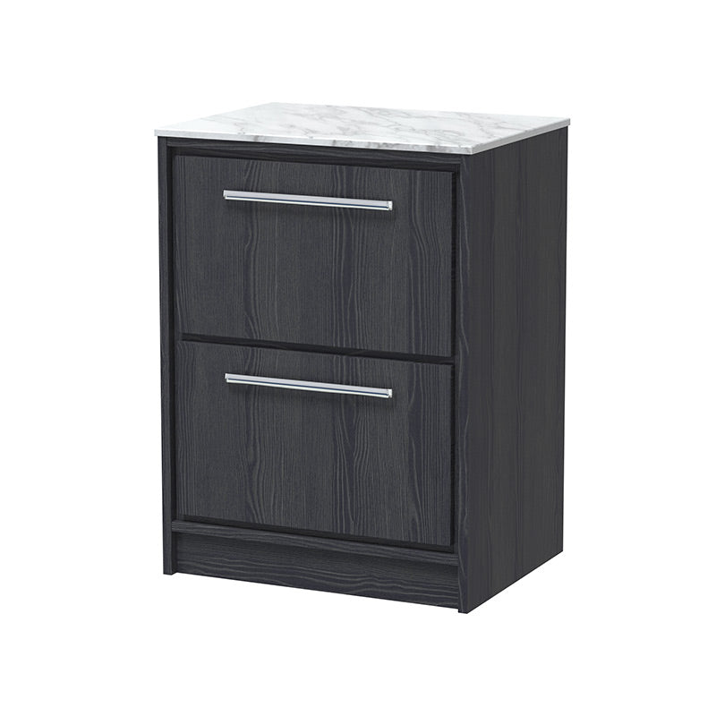 Hudson Reed Lille Floor Standing Double Drawer 600mm Vanity with Marble Worktop (1 size, 3 colours) - Brand New Bathrooms