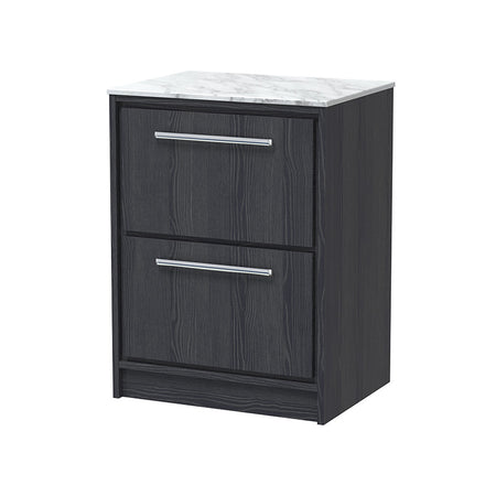 Hudson Reed Lille Floor Standing Double Drawer 600mm Vanity with Marble Worktop (1 size, 3 colours) - Brand New Bathrooms