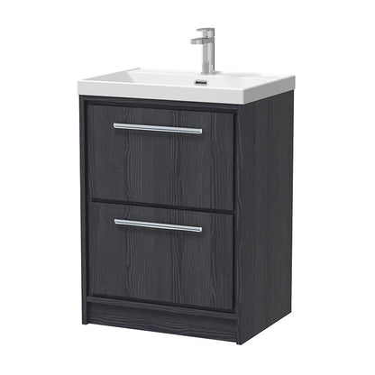 Hudson Reed Lille Floor Standing Two Drawer 600mm Vanity with 1 tap hole Basin (1 size, 3 colours) - Brand New Bathrooms