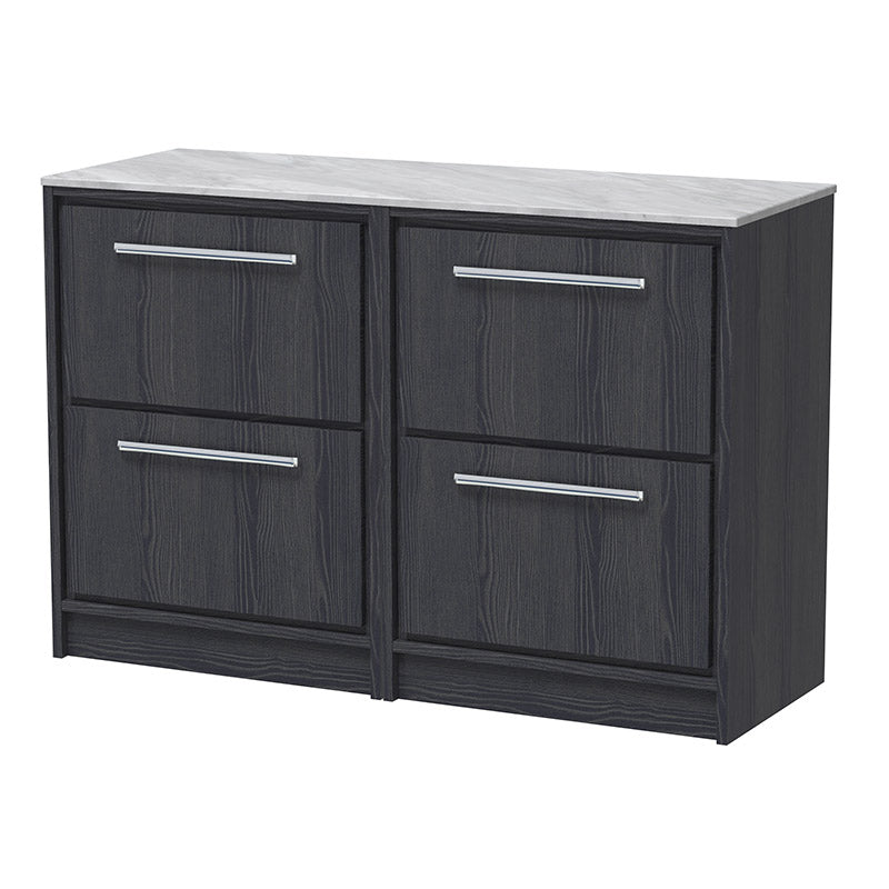 Hudson Reed Lille Floor Standing Four Drawer Vanity with Marble Worktop (1 size, 3 colours) - Brand New Bathrooms