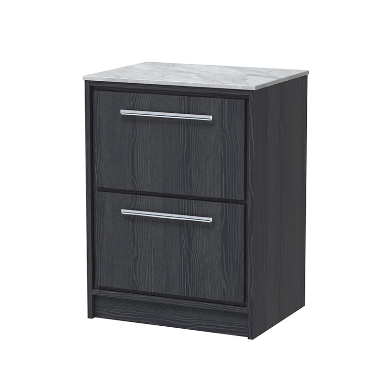 Hudson Reed Lille Floor Standing Double Drawer 600mm Vanity with Marble Worktop (1 size, 3 colours) - Brand New Bathrooms