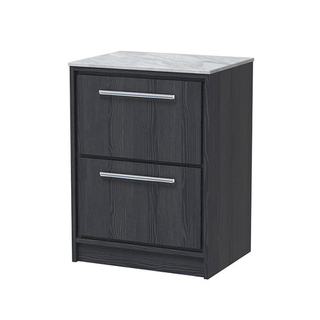 Hudson Reed Lille Floor Standing Double Drawer 600mm Vanity with Marble Worktop (1 size, 3 colours) - Brand New Bathrooms