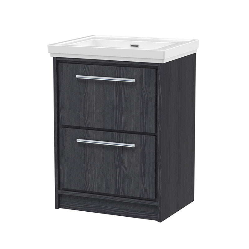 Hudson Reed Lille Floor Standing Double Drawer Vanity with Fireclay Basin (1 size, 3 colours) - Brand New Bathrooms