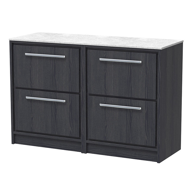 Hudson Reed Lille Floor Standing Four Drawer 1200mm Vanity with Marble Worktop (1 size, 3 colours) - Brand New Bathrooms