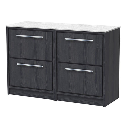 Hudson Reed Lille Floor Standing Four Drawer 1200mm Vanity with Marble Worktop (1 size, 3 colours) - Brand New Bathrooms