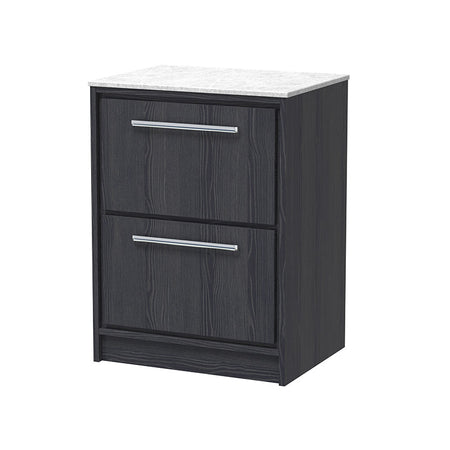 Hudson Reed Lille Floor Standing Double Drawer 600mm Vanity with Marble Worktop (1 size, 3 colours) - Brand New Bathrooms
