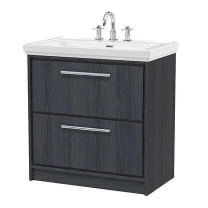 Hudson Reed Lille Floor Standing 2-Drawer Vanity with Basin - 3 Tap Hole (1 size,3 colours) - Brand New Bathrooms