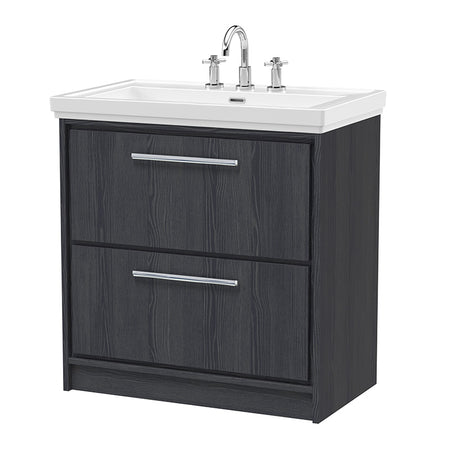 Hudson Reed Lille Floor Standing 2-Drawer Vanity with Basin - 3 Tap Hole (1 size,3 colours) - Brand New Bathrooms