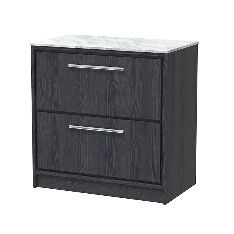 Hudson Reed Lille Floor Standing Double Drawer 800mm Vanity with Marble Worktop (1 size, 3 colours) - Brand New Bathrooms