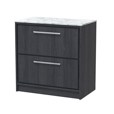 Hudson Reed Lille Floor Standing Double Drawer 800mm Vanity with Marble Worktop (1 size, 3 colours) - Brand New Bathrooms