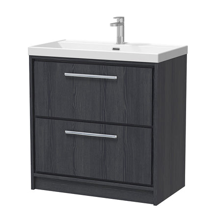 Hudson Reed Lille Floor Standing Double Drawer 800mm Vanity with 1 tap hole Vitreous China Basin (1 size, 3 colours) - Brand New Bathrooms