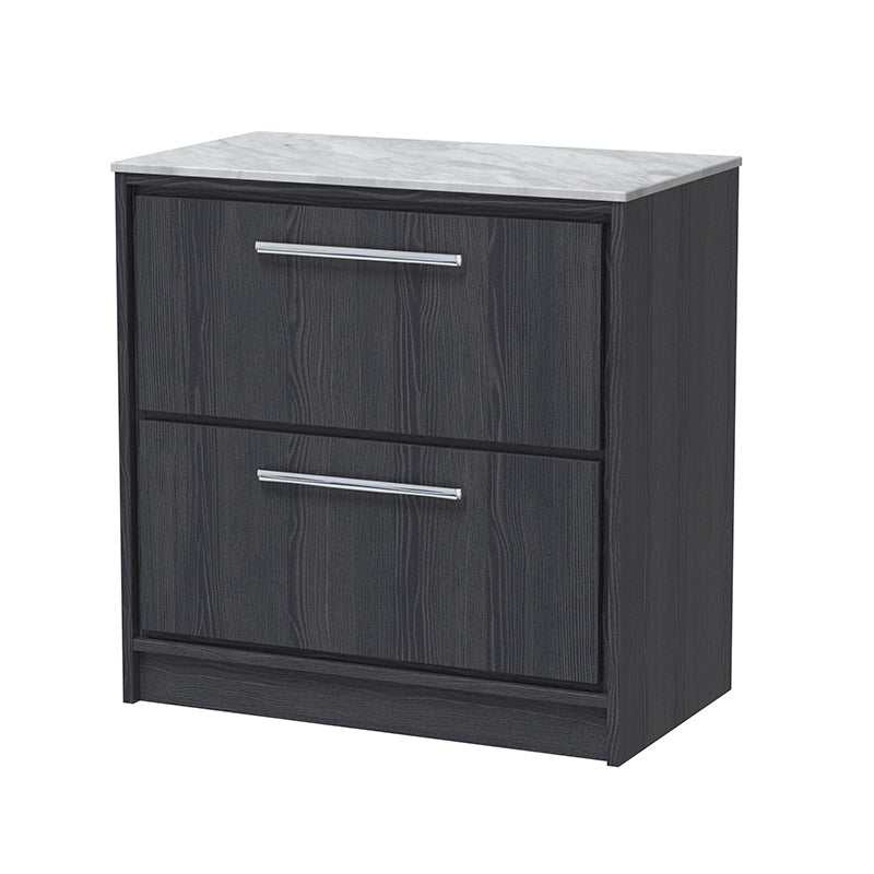 Hudson Reed Lille Floor Standing Double Drawer 800mm Vanity with Marble Worktop (1 size, 3 colours) - Brand New Bathrooms