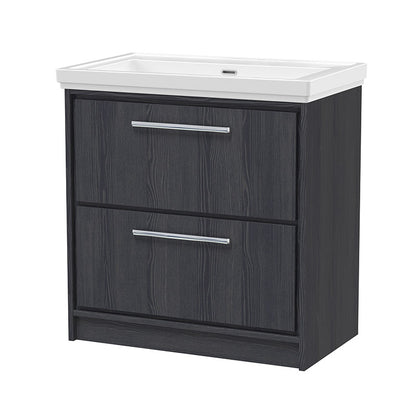 Hudson Reed Lille Floor Standing Double Drawer 800mm Vanity with Fireclay Basin (1 size, 3 colours) - Brand New Bathrooms
