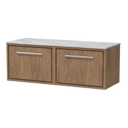 Hudson Reed Lille Wall Hung Single Drawer 1200mm Vanity with Marble Worktop (1 size, 3 colours) - Brand New Bathrooms