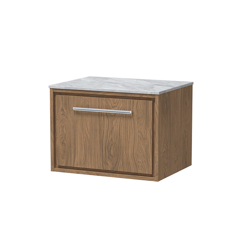 Hudson Reed Lille Wall Hung Single Drawer 600mm Vanity with Marble Worktop (1 size, 3 colours) - Brand New Bathrooms