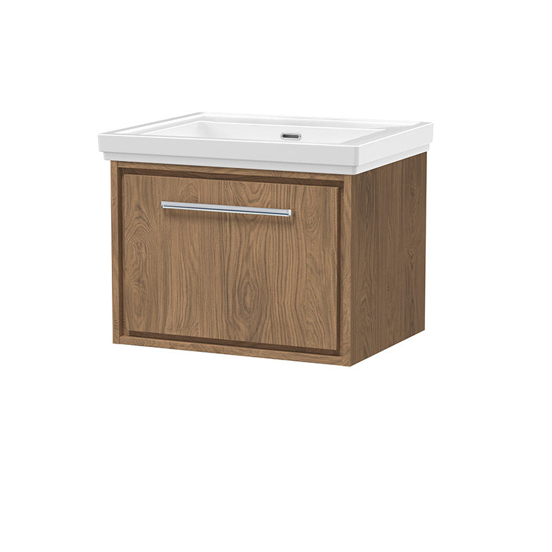 Hudson Reed Lille Wall Hung Single Drawer 600mm Vanity with Fireclay Basin (1 size, 3 colours) - Brand New Bathrooms