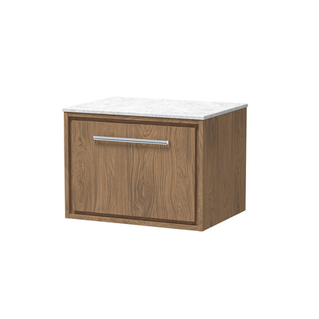 Hudson Reed Lille Wall Hung Single Drawer 600mm Vanity with Marble Worktop (1 size, 3 colours) - Brand New Bathrooms