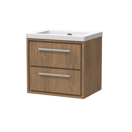 Hudson Reed Lille Wall Hung Double Drawer 600mm Vanity with Fireclay Basin (1 size, 3 colours) - Brand New Bathrooms