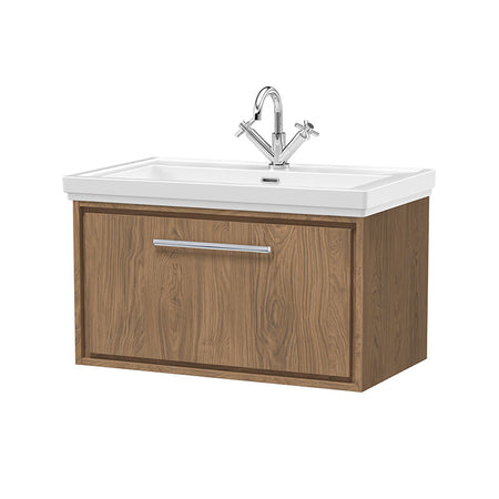 Hudson Reed Lille Wall Hung Single Drawer 800mm Vanity with 1 tap hole Fireclay Basin (1 size, 3 colours) - Brand New Bathrooms