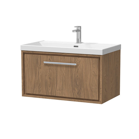 Hudson Reed Lille Wall Hung Single Drawer 800mm Vanity with 1 tap hole Vitreous China Basin (1 size, 3 colours) - Brand New Bathrooms