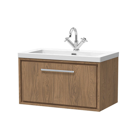 Hudson Reed Lille Wall Hung Single Drawer 800mm Vanity with 1 tap hole Fireclay Basin (1 size, 3 colours) - Brand New Bathrooms