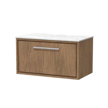 Hudson Reed Lille Wall Hung Single Drawer 800mm Vanity with Marble Worktop (1 size, 3 colours) - Brand New Bathrooms