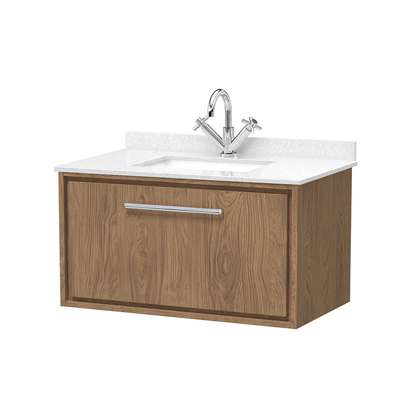 Hudson Reed Lille Wall Hung Single Drawer 800mm Vanity with Marble Worktop Basin (1 size, 3 colours) - Brand New Bathrooms