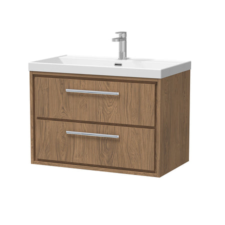 Hudson Reed Lille Wall Hung Double Drawer 800mm Vanity with 1 tap hole Fireclay Basin (1 size, 3 colours) - Brand New Bathrooms