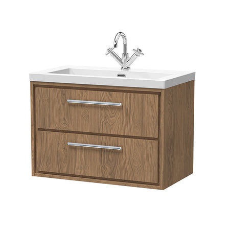 Hudson Reed Lille Wall Hung Double Drawer 800mm Vanity with 1 tap hole Fireclay Basin (1 size, 3 colours) - Brand New Bathrooms