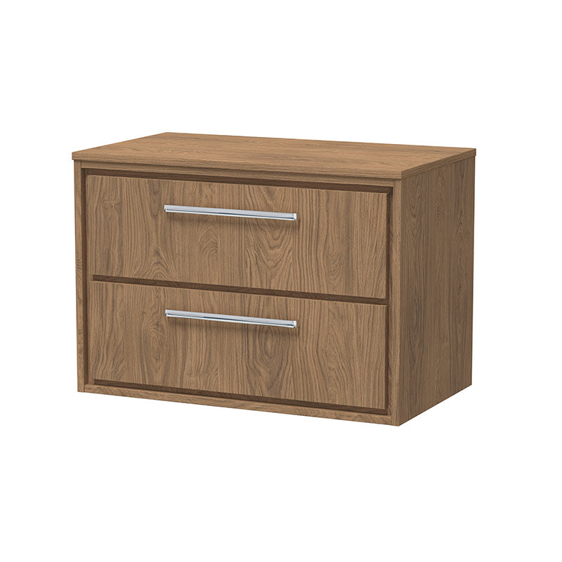 Hudson Reed Lille Wall Hung Double Drawer 800mm Vanity with Matching Worktop (1 size, 3 colours) - Brand New Bathrooms