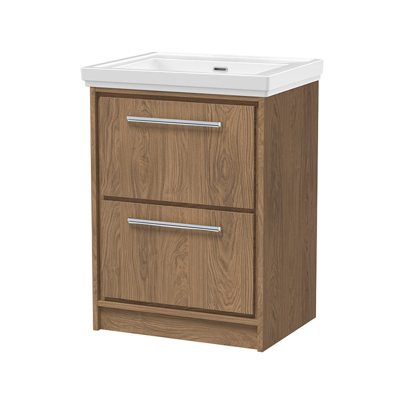 Hudson Reed Lille Floor Standing Double Drawer Vanity with Fireclay Basin (1 size, 3 colours) - Brand New Bathrooms