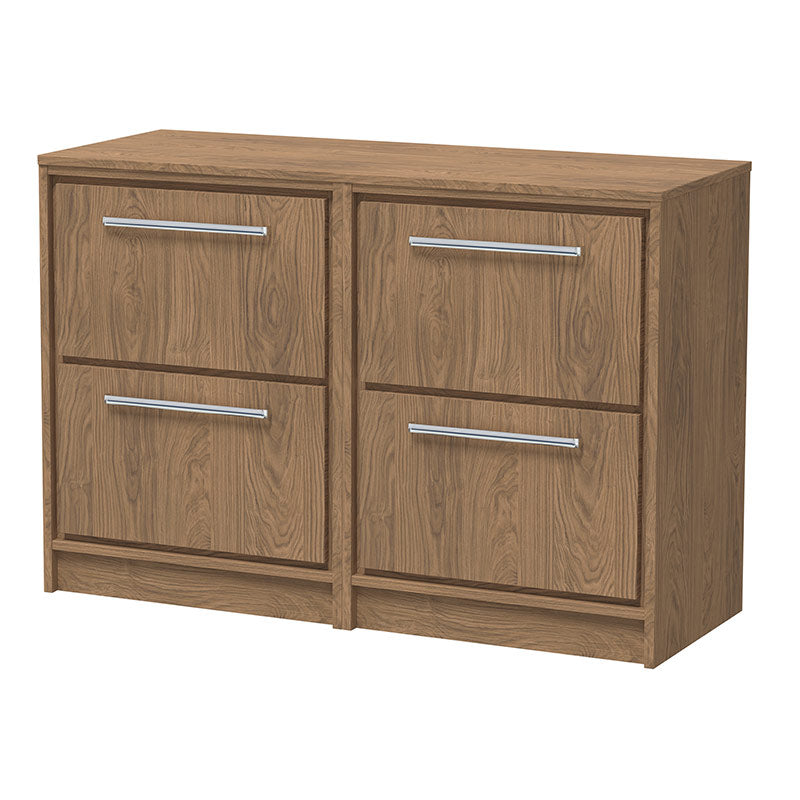 Hudson Reed Lille Floor Standing Four Drawer 1200mm Vanity with Matching Worktop (1 size, 3 colours) - Brand New Bathrooms