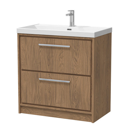 Hudson Reed Lille Floor Standing Double Drawer 800mm Vanity with 1 tap hole Vitreous China Basin (1 size, 3 colours) - Brand New Bathrooms