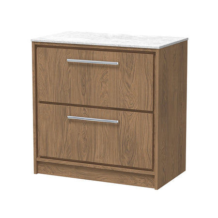 Hudson Reed Lille Floor Standing Double Drawer 800mm Vanity with Marble Worktop (1 size, 3 colours) - Brand New Bathrooms