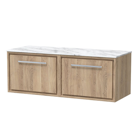 Hudson Reed Lille Wall Hung Single Drawer 1200mm Vanity with Marble Worktop (1 size, 3 colours) - Brand New Bathrooms