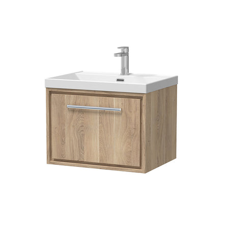 Hudson Reed Lille Wall Hung Single Drawer 600mm Vanity with 1 Tap Hole Vitreous China Basin (1 size, 3 colours) - Brand New Bathrooms